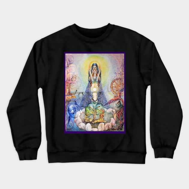 Circle Of Time Crewneck Sweatshirt by Lala Lotos